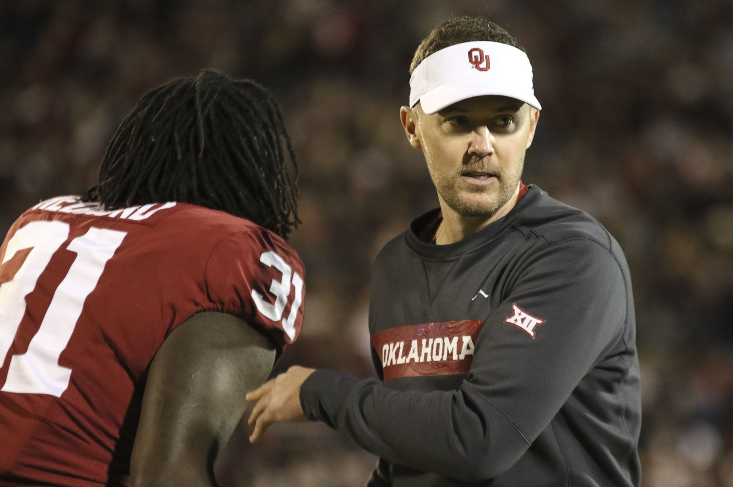 Lincoln Riley and Jalen Redmond